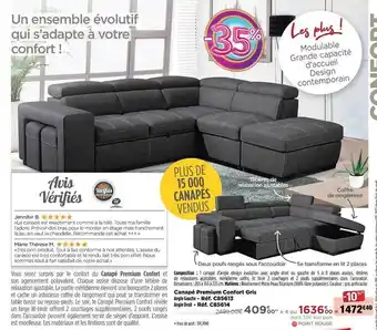 Teleshopping Canapé Premium Confort Gris offre