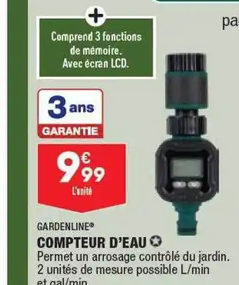 ALDI Gardenline Compteur D'eau offre