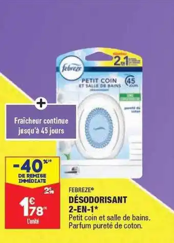 ALDI Febreze Désodorisant 2in1 offre