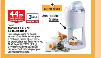 ALDI Quigg Machine à Glace à L'italienne offre