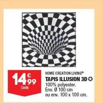 ALDI Home Creation Living Tapis Illusion 3d offre