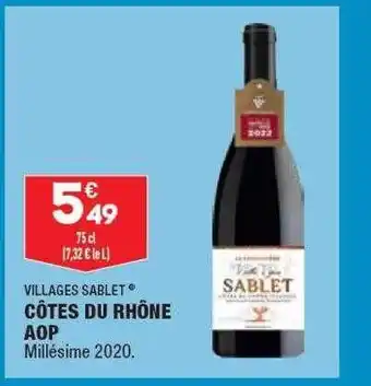 ALDI Côtes Du Rhône Aop Villages Sablet offre