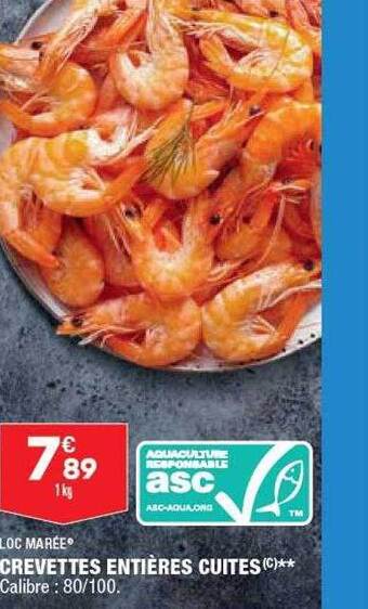 ALDI Crevettes Entières Cuites offre