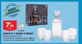 ALDI Carafe Et 4 Verres à Whisky offre