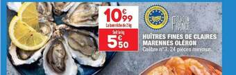 ALDI Huîtres Fines De Claires Marennes Oléron offre