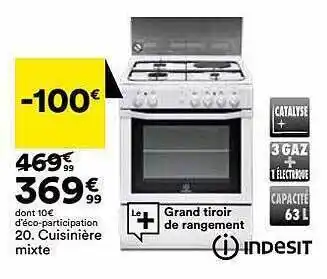 BUT Cuisinière Mixte Indesit offre