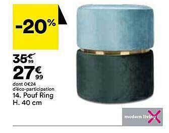 BUT Pouf Ring H. 40 Cm Modern Living offre