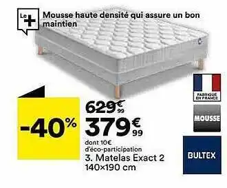 BUT Matelas Exact 2 140 X 190 Cm Bultex offre