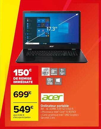 Carrefour Ordinateur Portable Acer offre