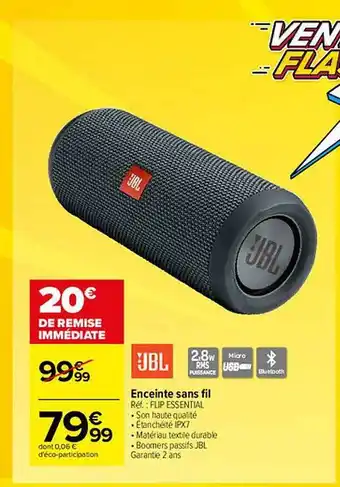 Carrefour Enceinte Sans Fil Jbl offre
