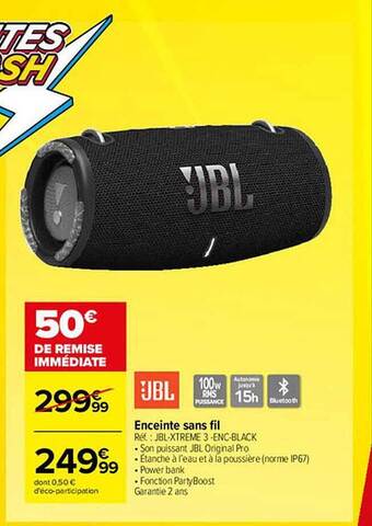 Carrefour Enceinte Sans Fil Jbl offre