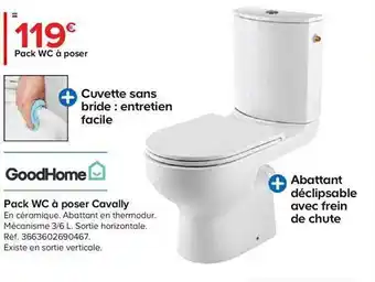 Castorama Pack Wc à Poser Cavally GoodHome offre