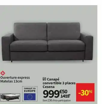 Conforama Canapé Convertible 3 Places Cesena offre