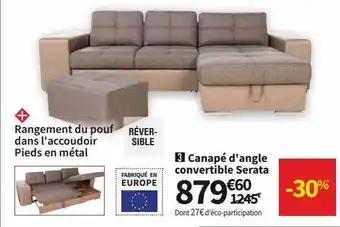 Conforama Canapé D'angle Convertible Serata offre