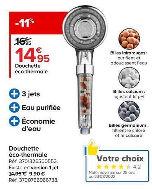 Promo Douchette écothermale chez Castorama