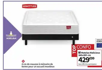 Conforama Matelas Malicieux 140 X 190 Cm Nightitude offre