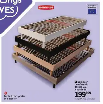 Conforama Sommier Confort Kit 90 X 190 Cm Nightitude offre