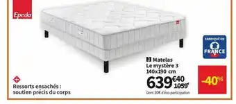 Matelas Le Mystère 3 Epeda 140 X 190 Cm