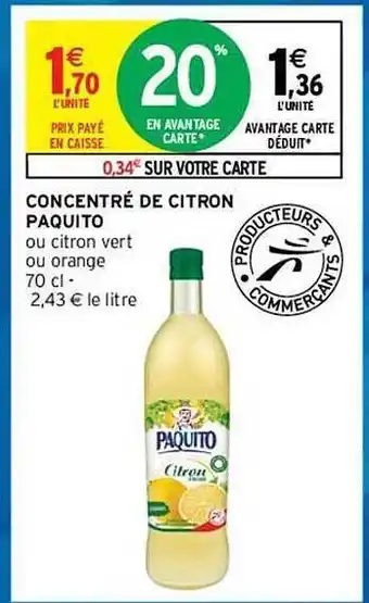 Intermarché Hyper Concentré De Citron Paquito offre