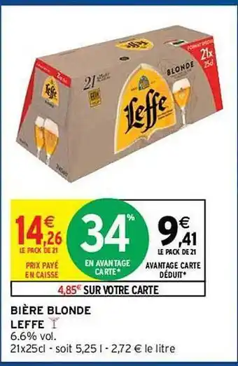 Intermarché Hyper Bière Blonde Leffe offre