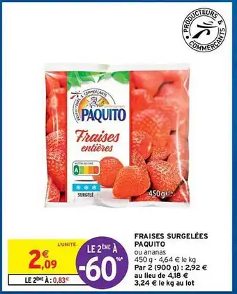Intermarché Hyper Fraises Surgelées Paquito offre