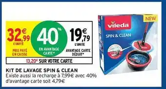 Intermarché Hyper Kit De Lavage Spin & Clean Vileda offre