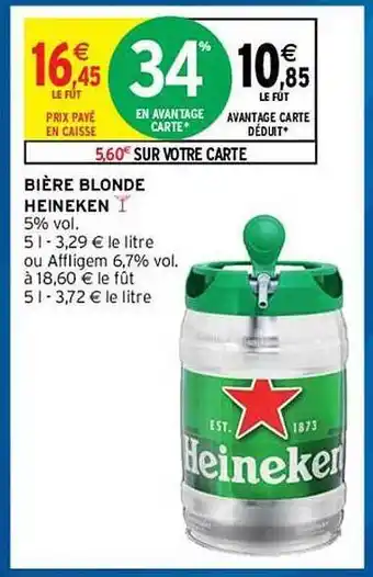 Intermarché Hyper Bière Blonde Heineken offre