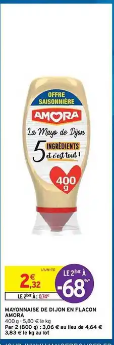 Intermarché Hyper Mayonnaise De Dijon En Flacon Amora offre
