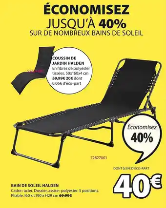 JYSK Bain De Soleil Halden offre