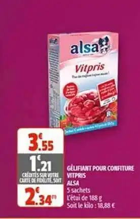 Coccinelle Express Gélifiant Pour Confiture Vitpris Alsa offre