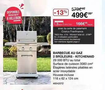 Costco Barbecue Au Gaz 2 Brûleurs-kitchenaid offre