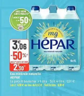 G20 Eau Minérale Naturelle Hépar offre