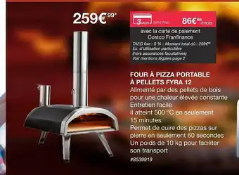 Costco Four à Pizza Portable à Pellets Fyra 12 offre