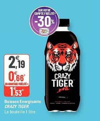 G20 Boisson Energisante Crazy Tiger offre