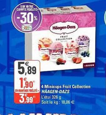 G20 4 Minicups Fruit Collection Häagen-dazs offre