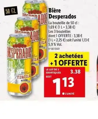 Lidl Bière Desperados offre