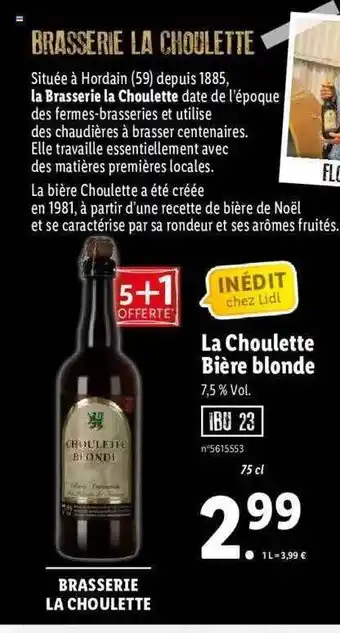 Lidl La Choulette Bière Blonde offre