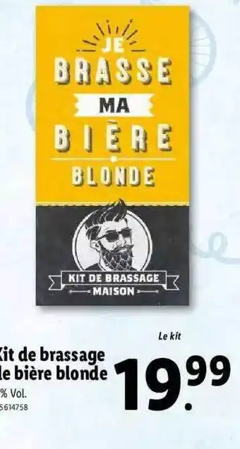 Lidl Kit De Brassage Bière Blonde offre