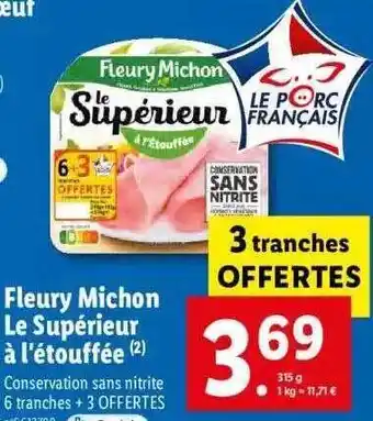 Lidl Fleury Michon Le Supérieur à L'étouffée offre