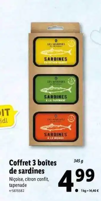 Lidl Coffret 3 Boîtes De Sardines offre