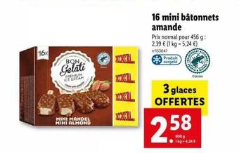 Lidl 16 Mini Bâtonnets Amande offre