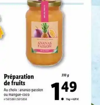 Lidl Préparation De Fruits offre
