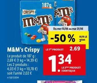 Lidl M&m's Crispy offre