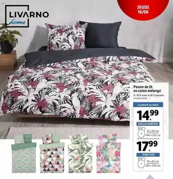 Lidl Parure De Lit En Coton Mélangé Livarno Home offre