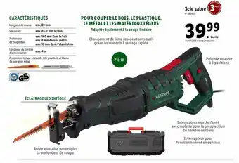Lidl Scie Sabre Parkside offre
