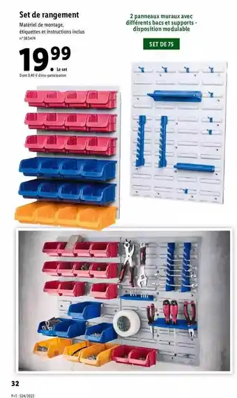 Lidl Set De Rangement Parkside offre