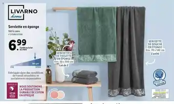 Lidl Serviette En éponge Livarno Home offre