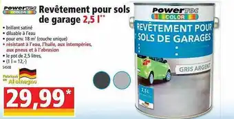 Norma Revêtement Pour Sols De Garage 2,5 L Powertec Color offre