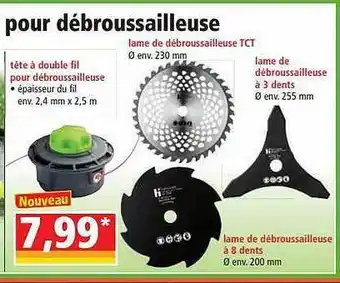 Norma Tête à Double Fil Pour Débrousailleuse, Lame De Débroussailleuse Tct, Lame De Débroussailleuse à 3 Dents, Lame De Débrousaill offre