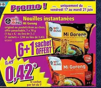 Norma Nouilles Instantanées Mi Goreng Wei-ming offre